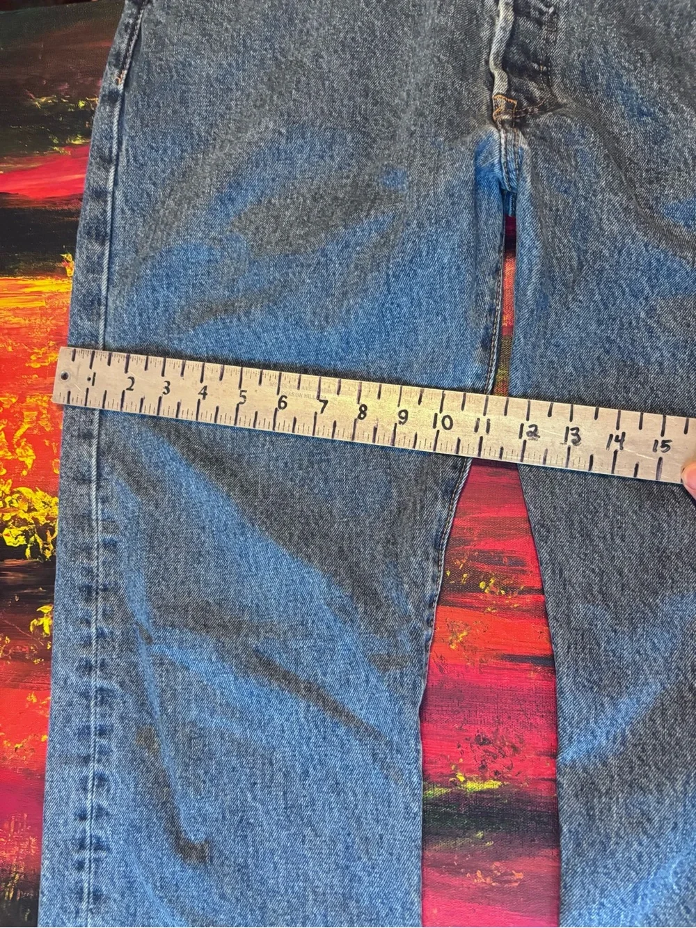 Levi's 501 Men's Blue Denim Straight Jeans with Red Tab 35x34